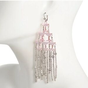 Betsey Johnson Going All Out Pink Champagne Glasses earrings